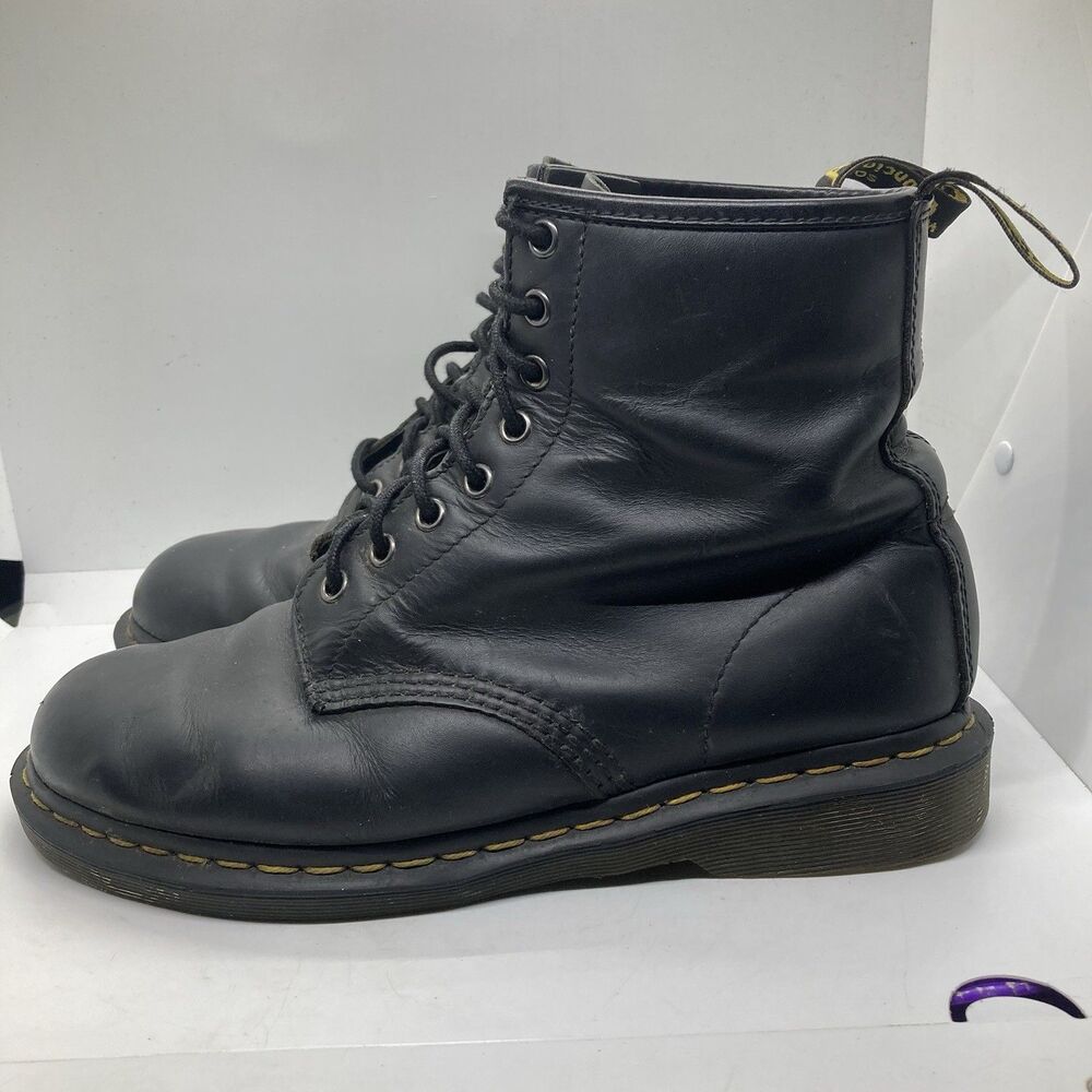 Dr. Martens Black Leather 8-Eye Lace-Up Combat Boots